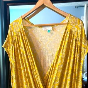Anthropologie Dress, size 2x, yellow pattern, soft and stretchy.